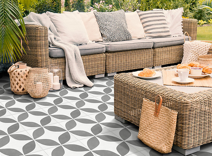 Carrelage sol extérieur effet béton Patch 45 x 45 cm