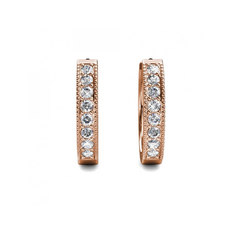 Boucles d'oreilles Eclat - Or Rosé et Cristal