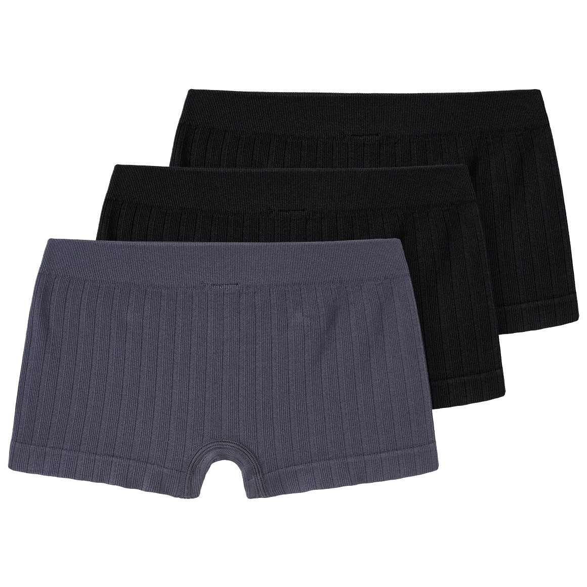 Yigga 3 Mädchen Seamless-Pantys im Set schwarz / dunkelgrau