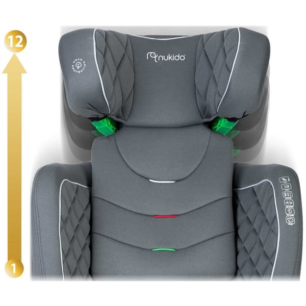 Bilstol Nukido Louis Grå 15-36 kg ISOFIX