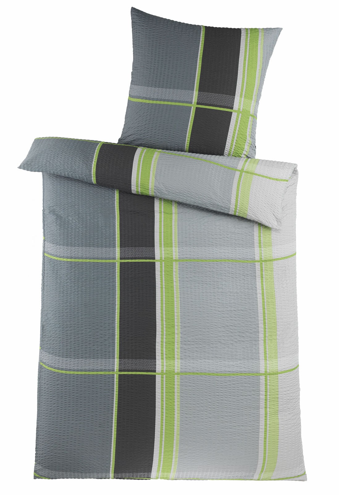 Mikrofaser Seersucker-Bettwäsche HIGH CLASS LUCA 135 x 200 cm grau