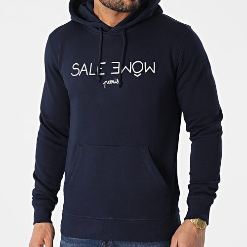Sweat Capuche Punition Navy Blanc