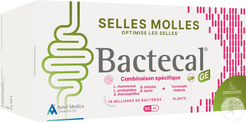 Bactecal GE Optimise Les Selles Molles Transit Intestinal Complément Alimentaire 96 Gélules