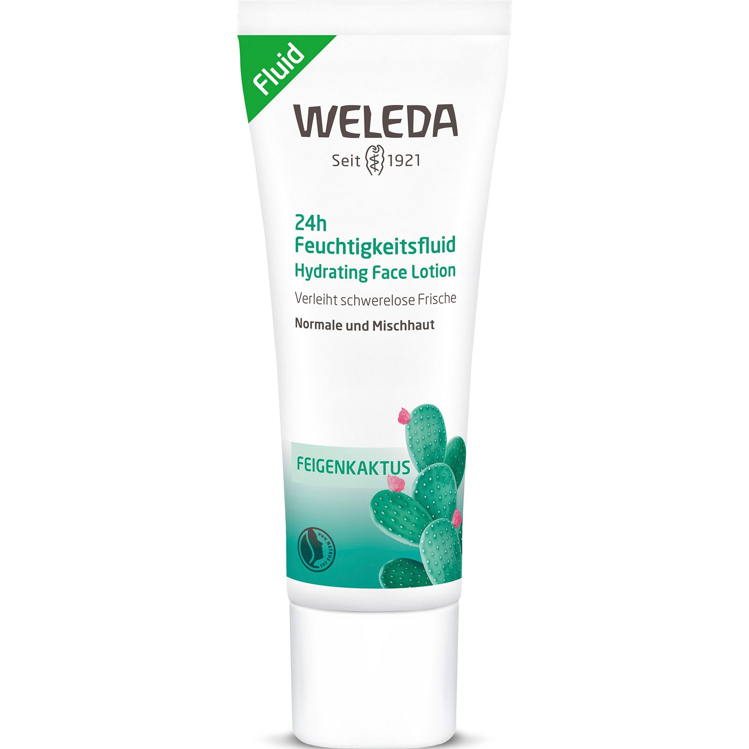 Weleda Feigenkaktus 24h Feuchtigkeits-Fluid - mattiert und zieht schnell ein, nicht komedogen