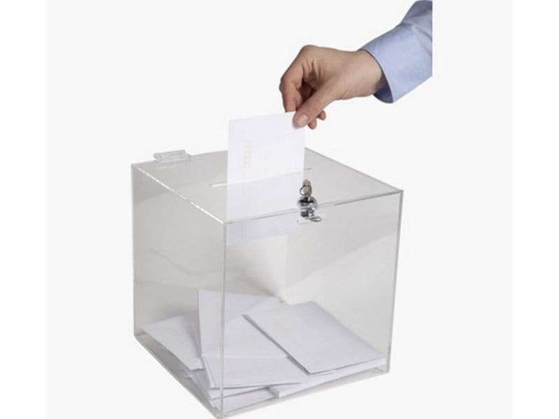 Exacompta Einwurf-Box transparent Box mit abschliessbarem Klappdeckel