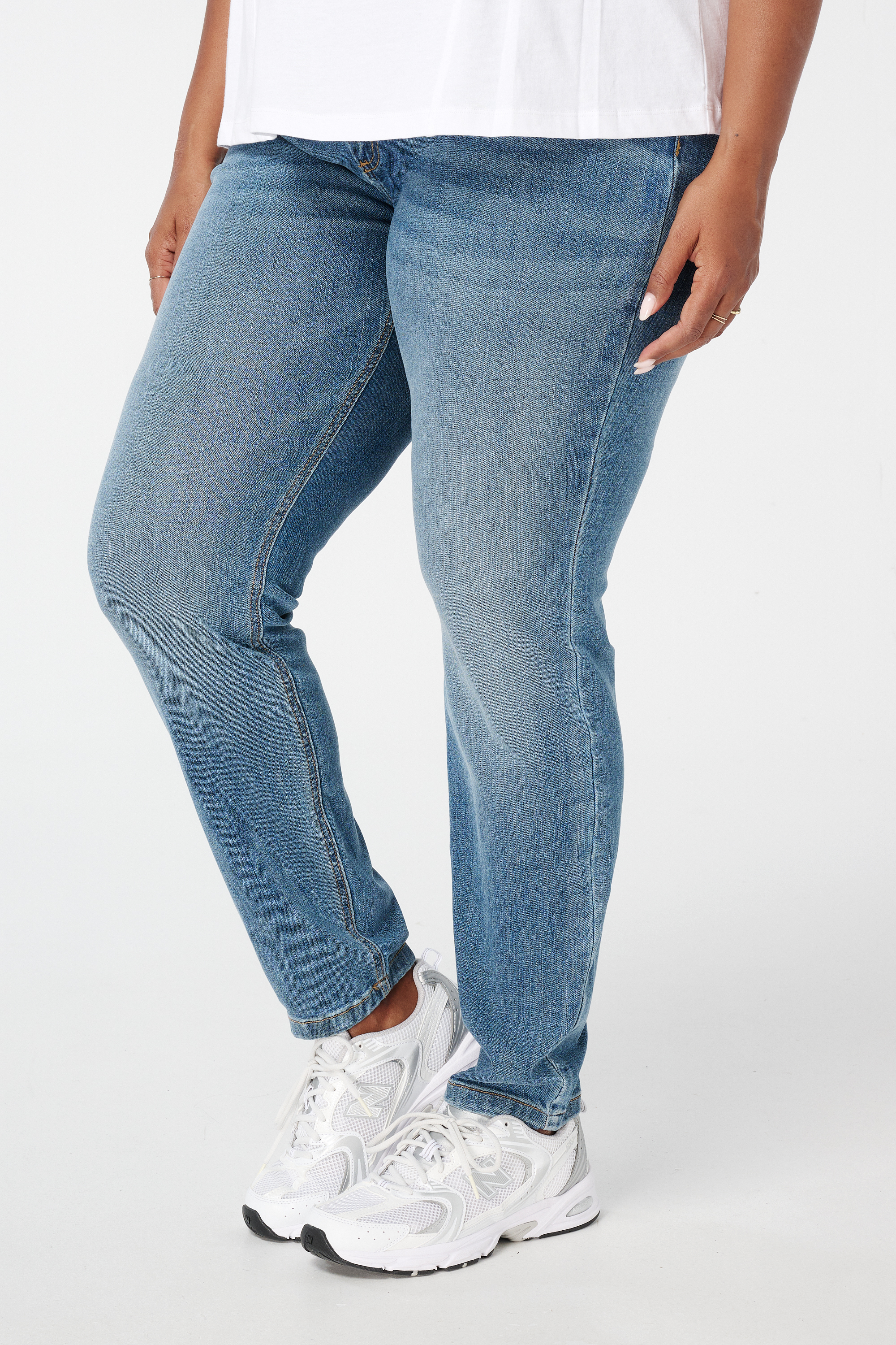 Skinny leg high waist jeans CHERRY Stonewash Denim