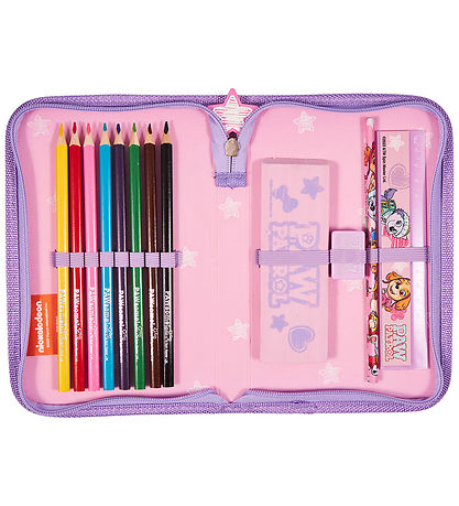 Paw Patrol Penalhus - Girls Penalhus m. Indhold - Lilla/Lyser?d