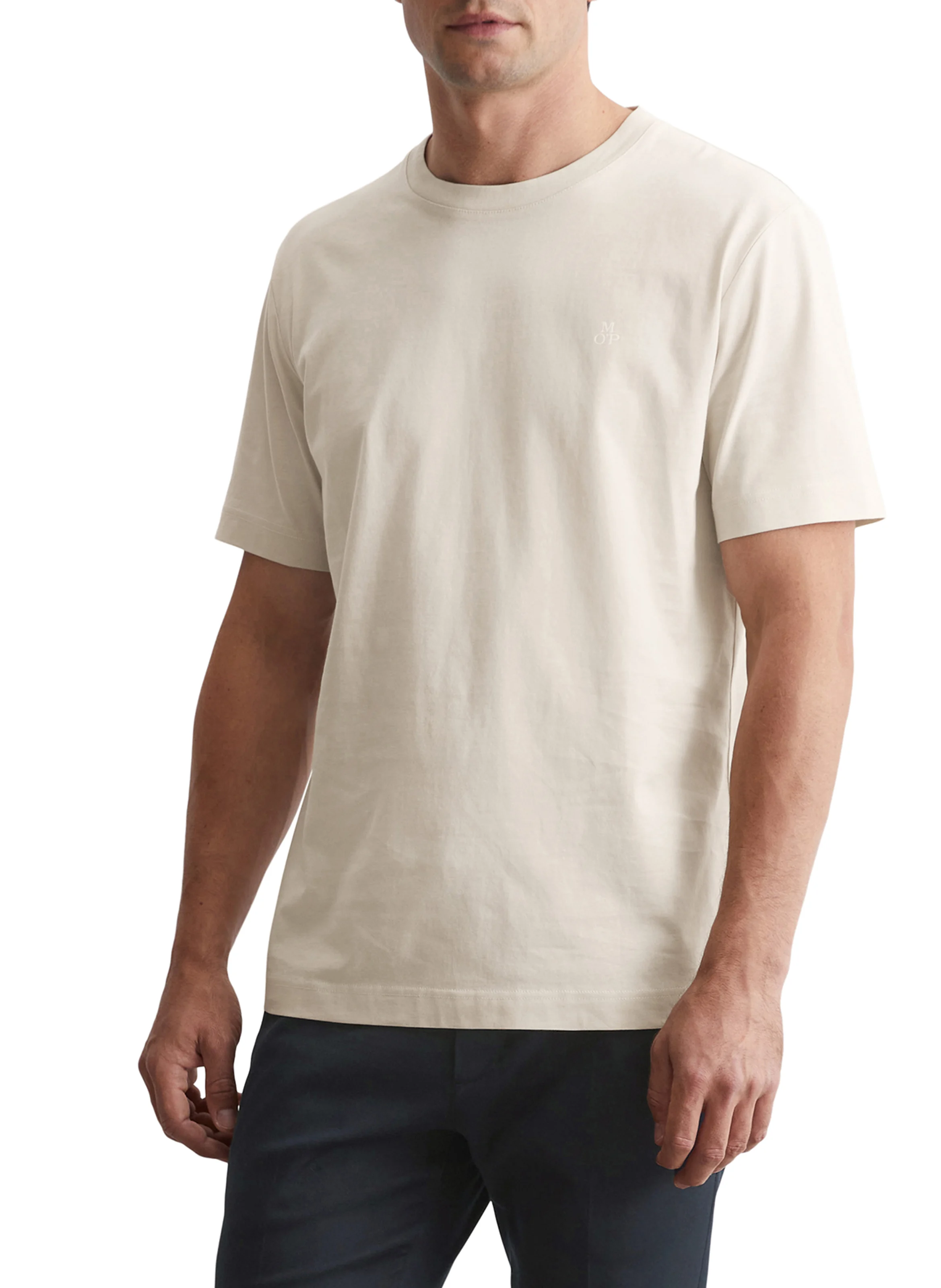 Tee-shirt droit en coton | Beige