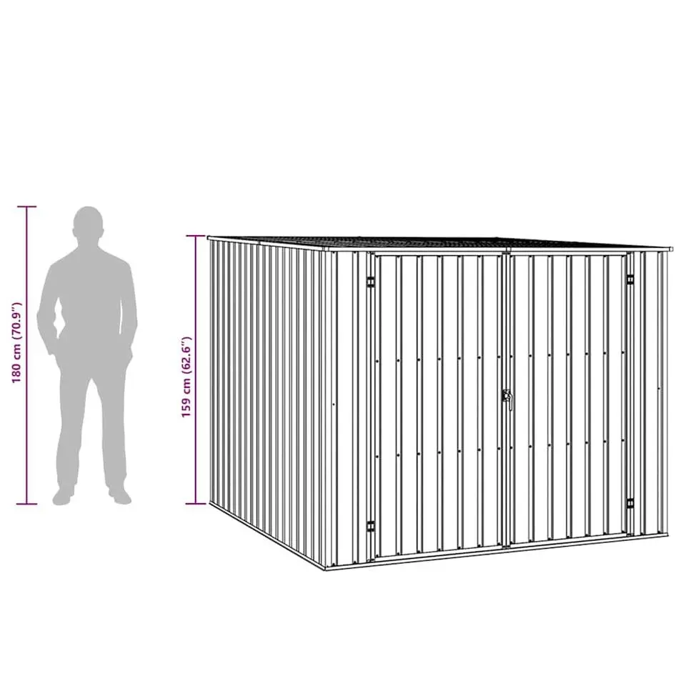 vidaXL - Tuinschuur - Antraciet - Staal