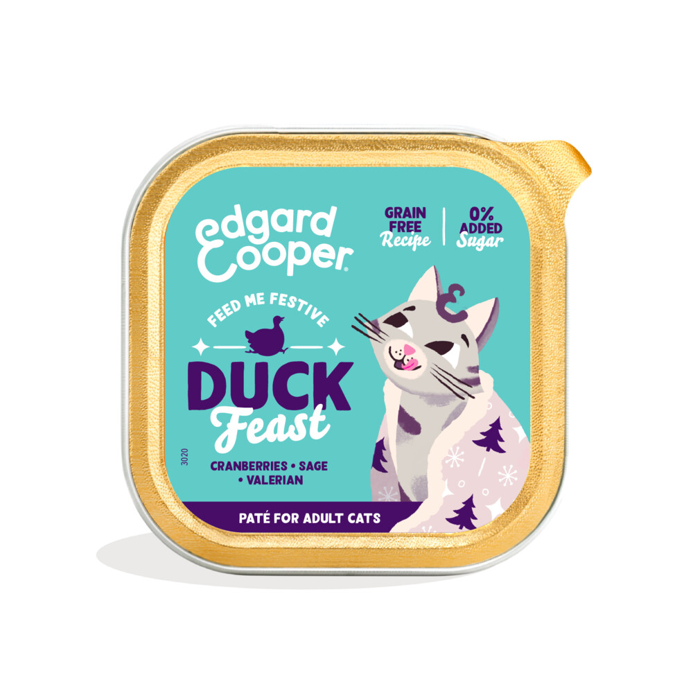 Edgard & Cooper Feestelijk Kattenvoer Pate Adult Eend85 gr