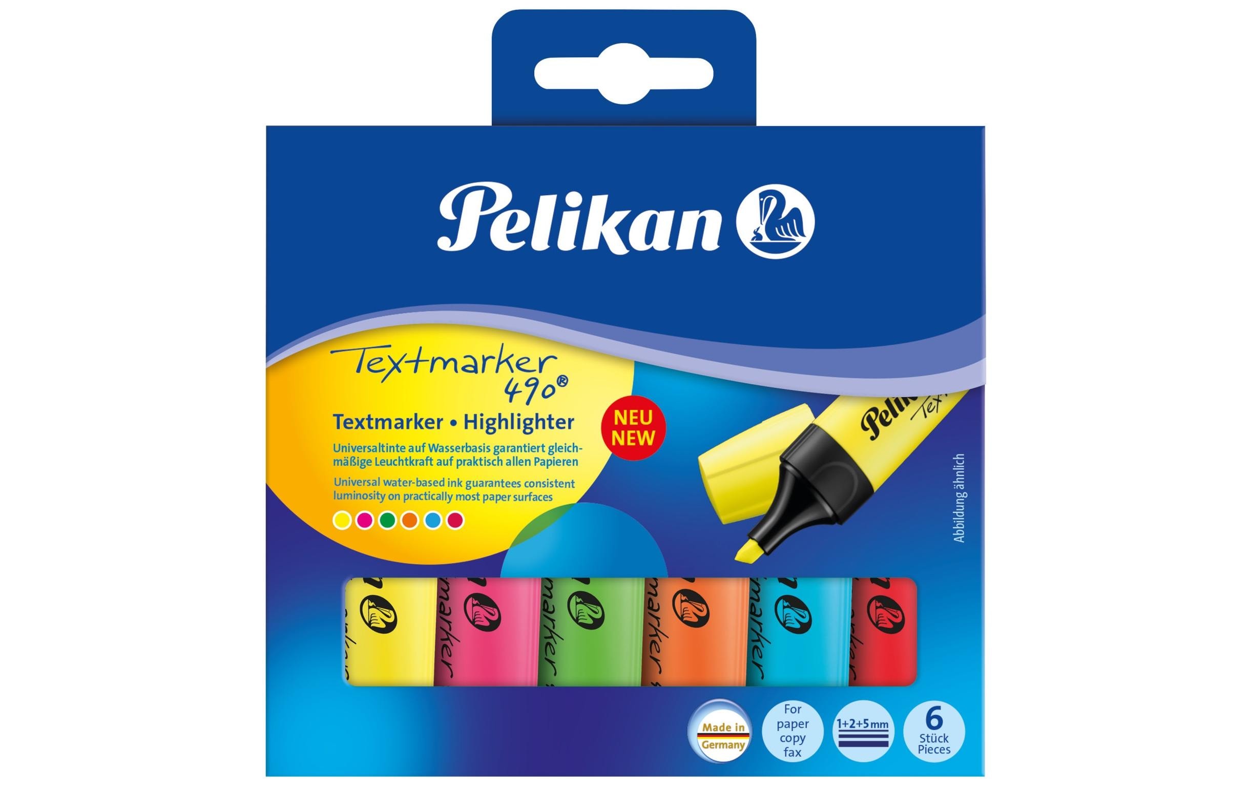 Textmarker 490 Mehrfarbig, 6 StückFluoreszentmarker