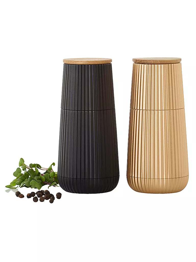 AD HOC Pfeffer- und Salzmühlen Set SCAPE 12cm Black + Gold gold