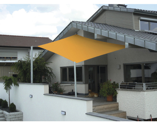 Rechthoekig geel zonnescherm met regenbescherming, 250x300 cm