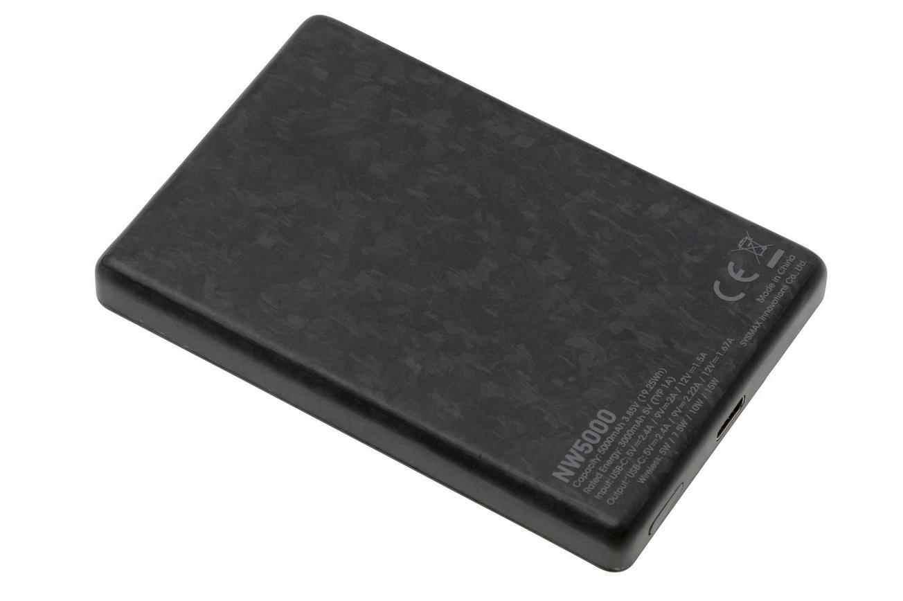 Nitecore NW5000 Magnetic Wireless Charging Powerbank, Forged Carbon Fiber, 5000 mAh