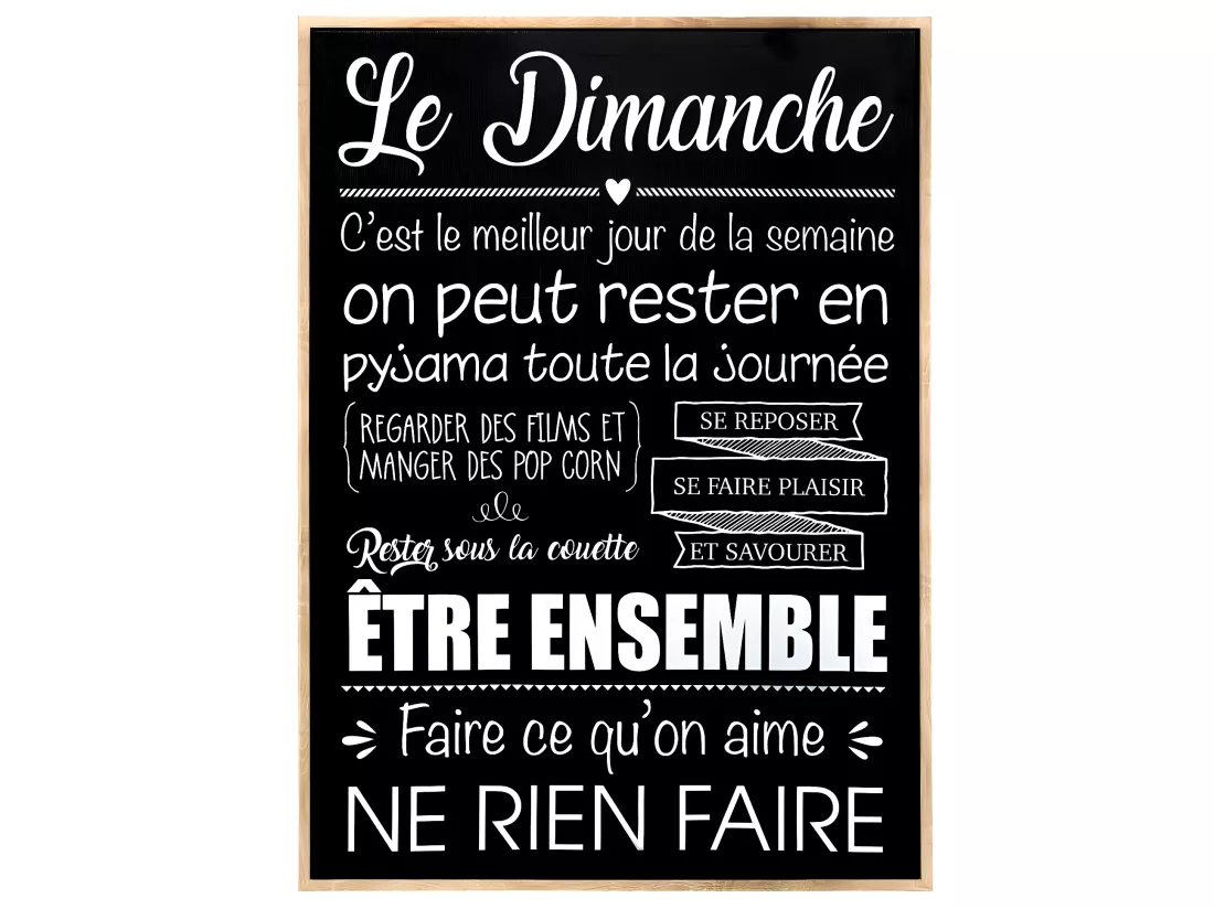 Tableau Toile murale encadrée imprimée Dimanche 50 x 70 cm