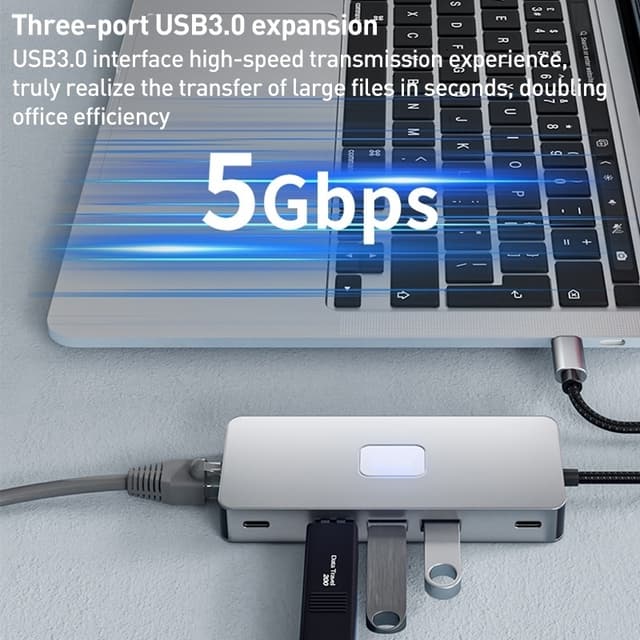 NÖRDIC 1 til 10 USB-C dockingstation 2xHDMI 4K60Hz 3xUSB3.0, 1xUSB-C, 1xRJ45 GigaLan, 1xPD100W, 1xSD & 1xMicroSD