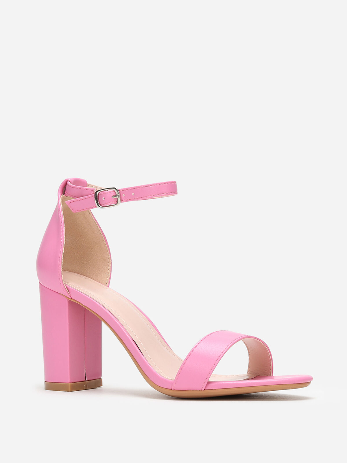 Sandales à bride et talon carrés- Fuchsia