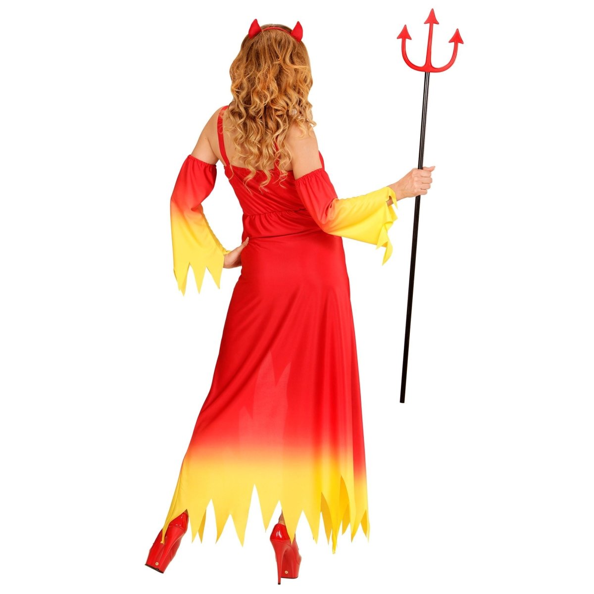 Halloween Jurk Rood Geel Dames Duivel