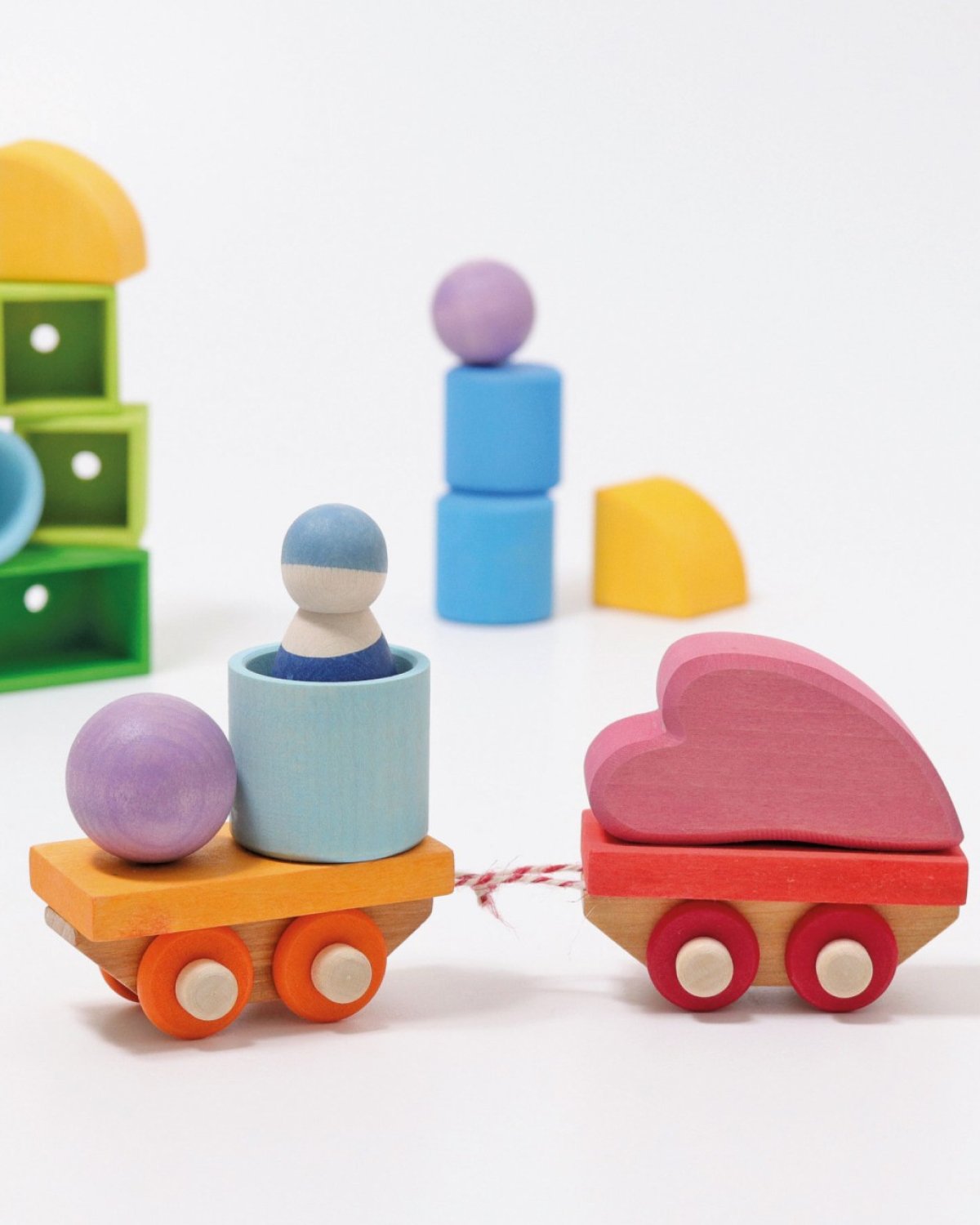 Leketog i Tre – Byggesett 17pk | Building Set Wooden Train