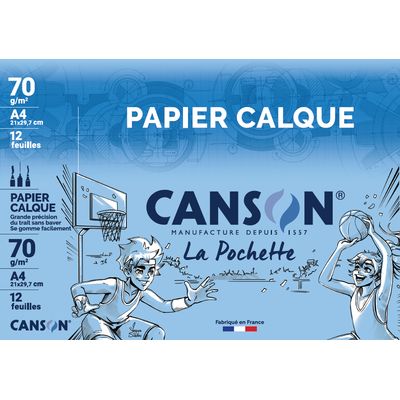 Canson - Pochette papier calque - 12 feuilles - A4 - 70 gr - édition artiste manga