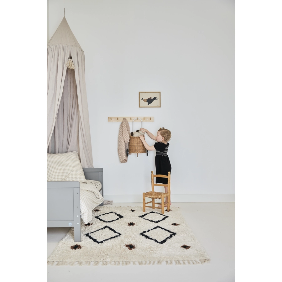Tapis Petit Kinderteppich Jet black cream 160 x 120 cm