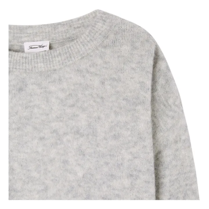 American Vintage Pull Col Bateau Vitow Alpaga et Laine | Gris chiné clair