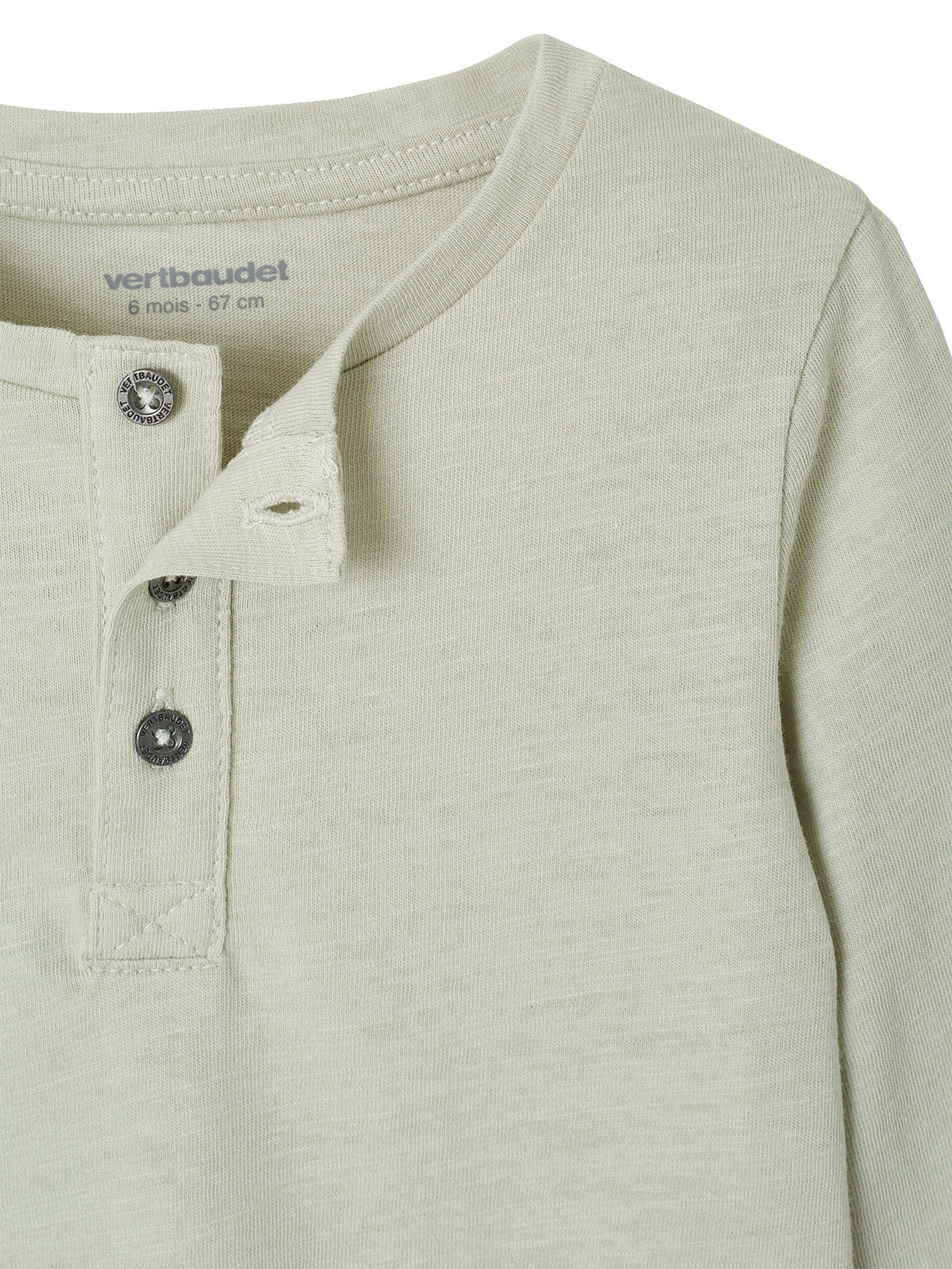 Vertbaudet 2er-Pack Baby Henleyshirts BASIC graugrün