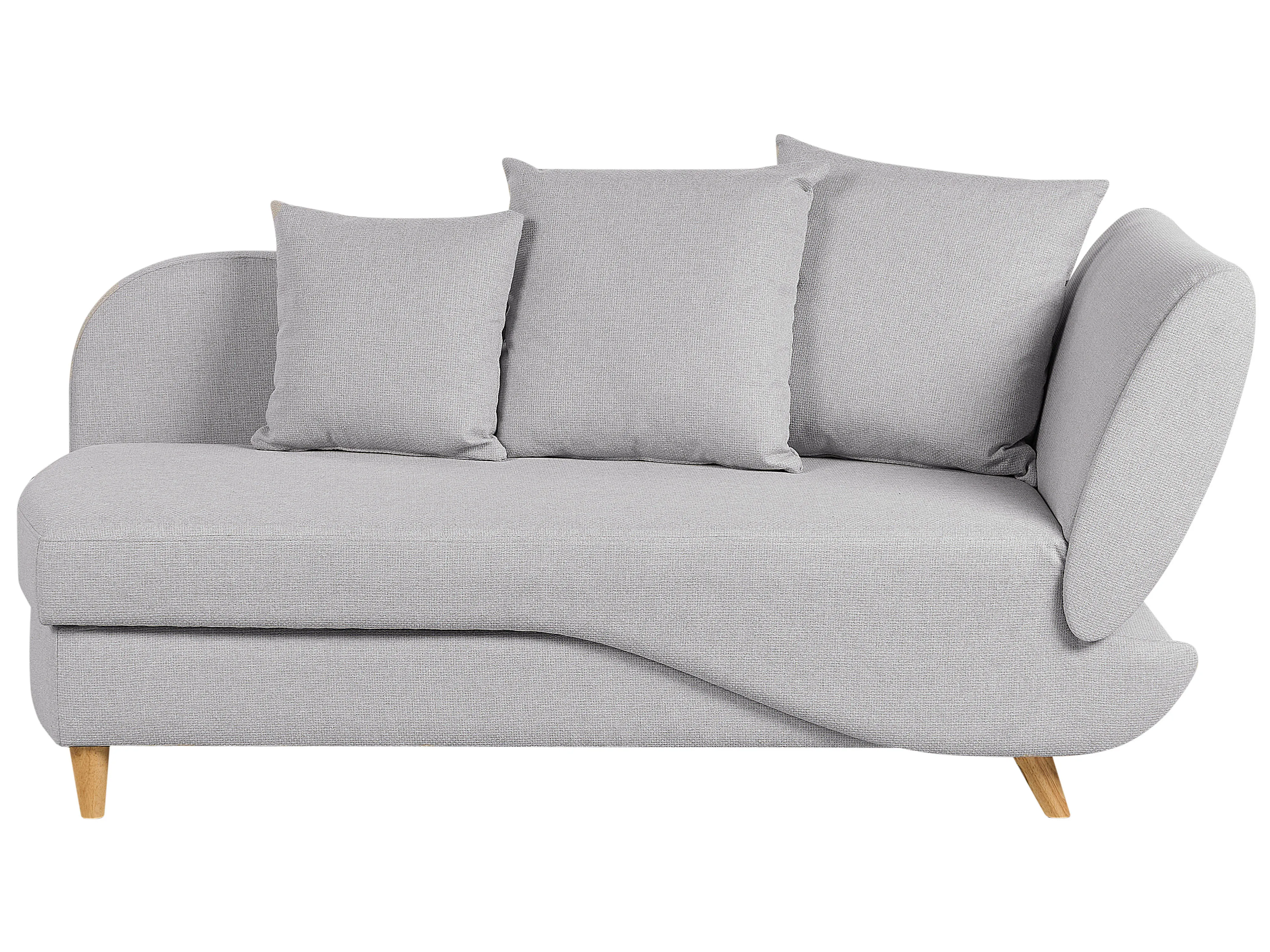 Rechtszijdige chaise longue MERI Kunstlinnen Lichtgrijs met opbergruimte