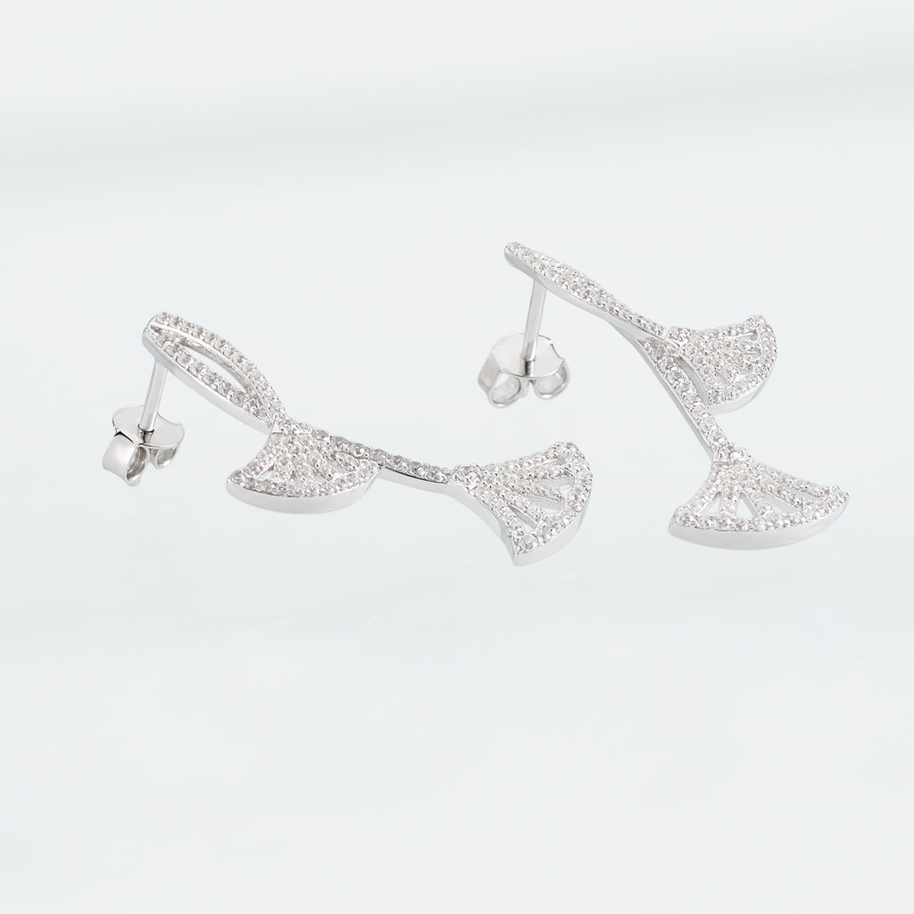 Boucles D'oreilles Pendantes Sarita Argent Blanc Oxyde De Zirconium