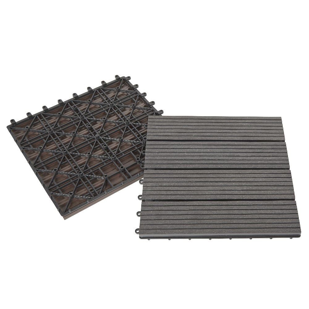 Dalle de jardin clipsable noire x4