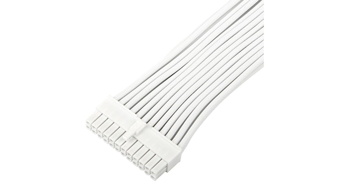 SilverStoneSST-PP07E-MBW-V2, 24pin ATX Verlengkabel  (Wit, 30 centimeter)