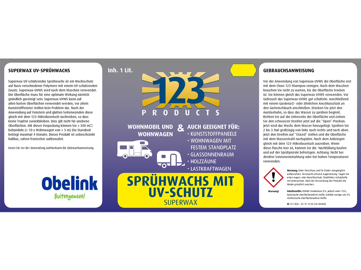 123 Products UV superwax met sprayer