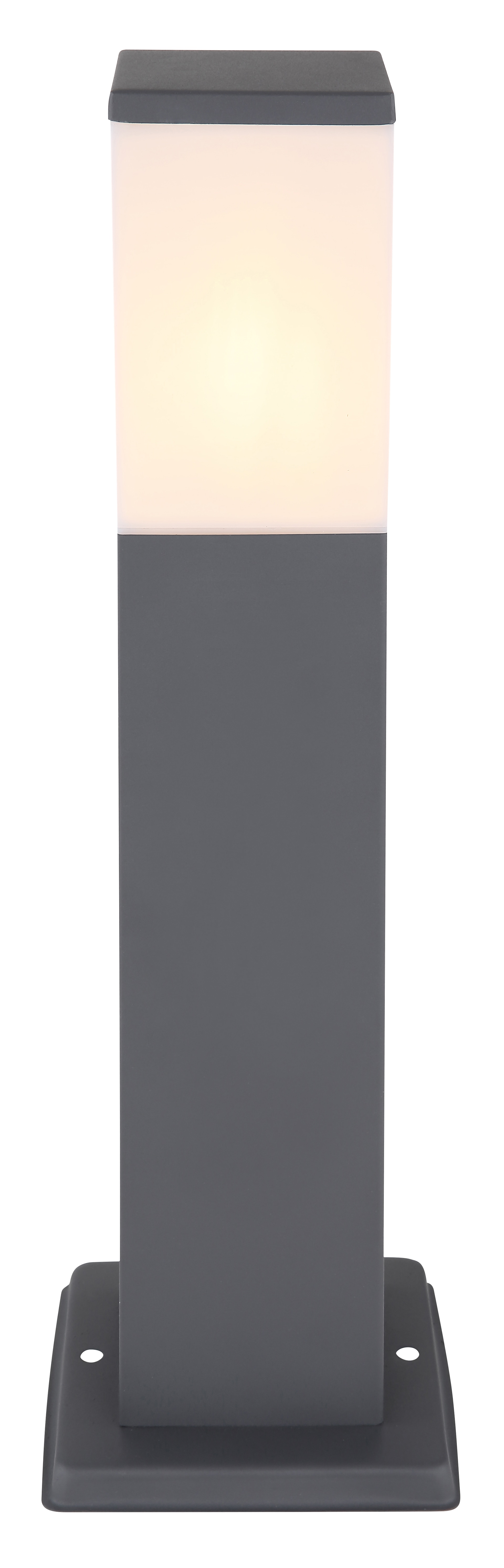 GLOBO LED Retrofit Sockelleuchte Herri Anthrazit /Opalweiß 12,4x12,4cm H45cm