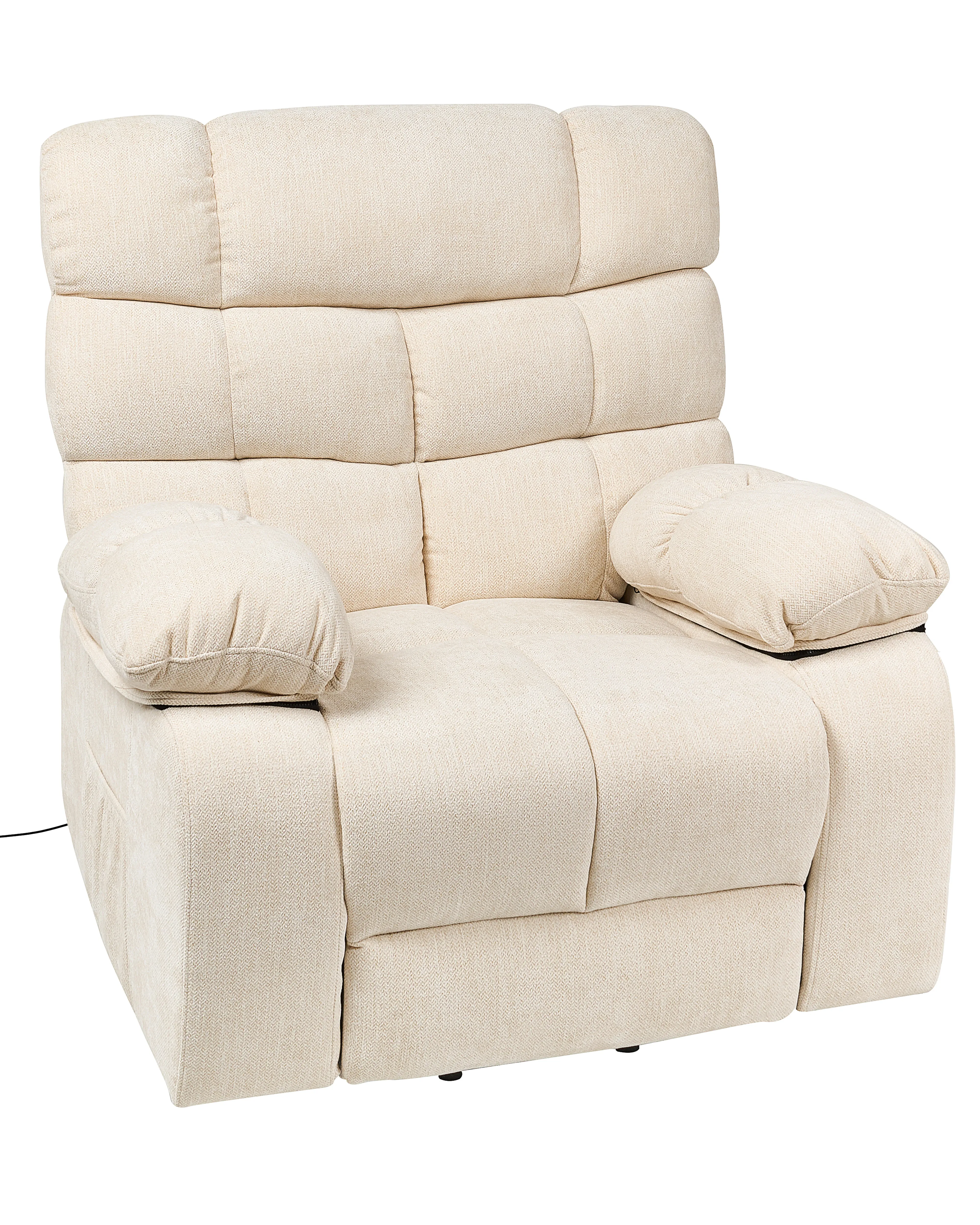 Elektrische relaxfauteuil ARES inclusief voetensteun Stof Lichtbeige