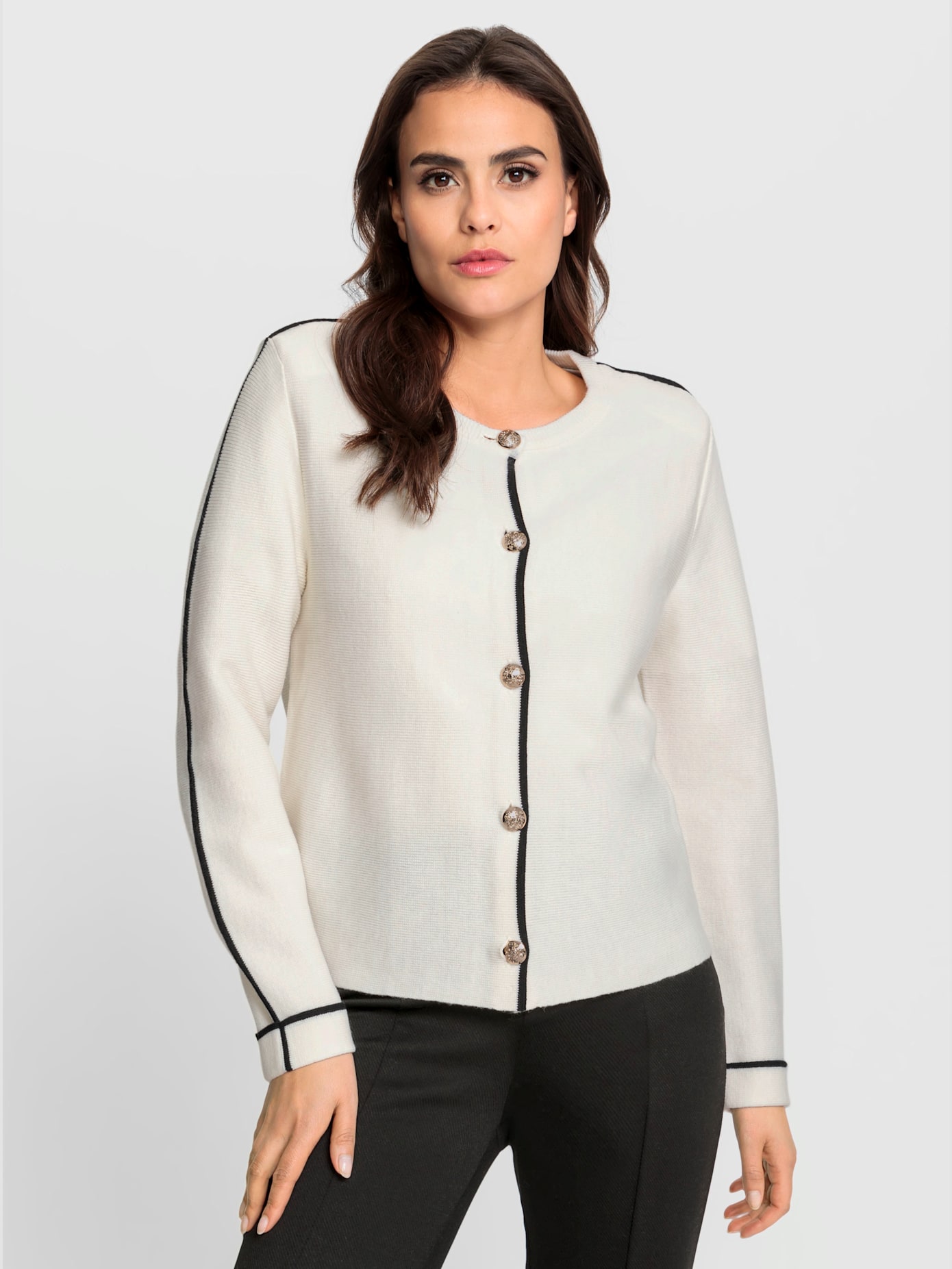 Veste en tricot 30% laine vierge (mérinos)