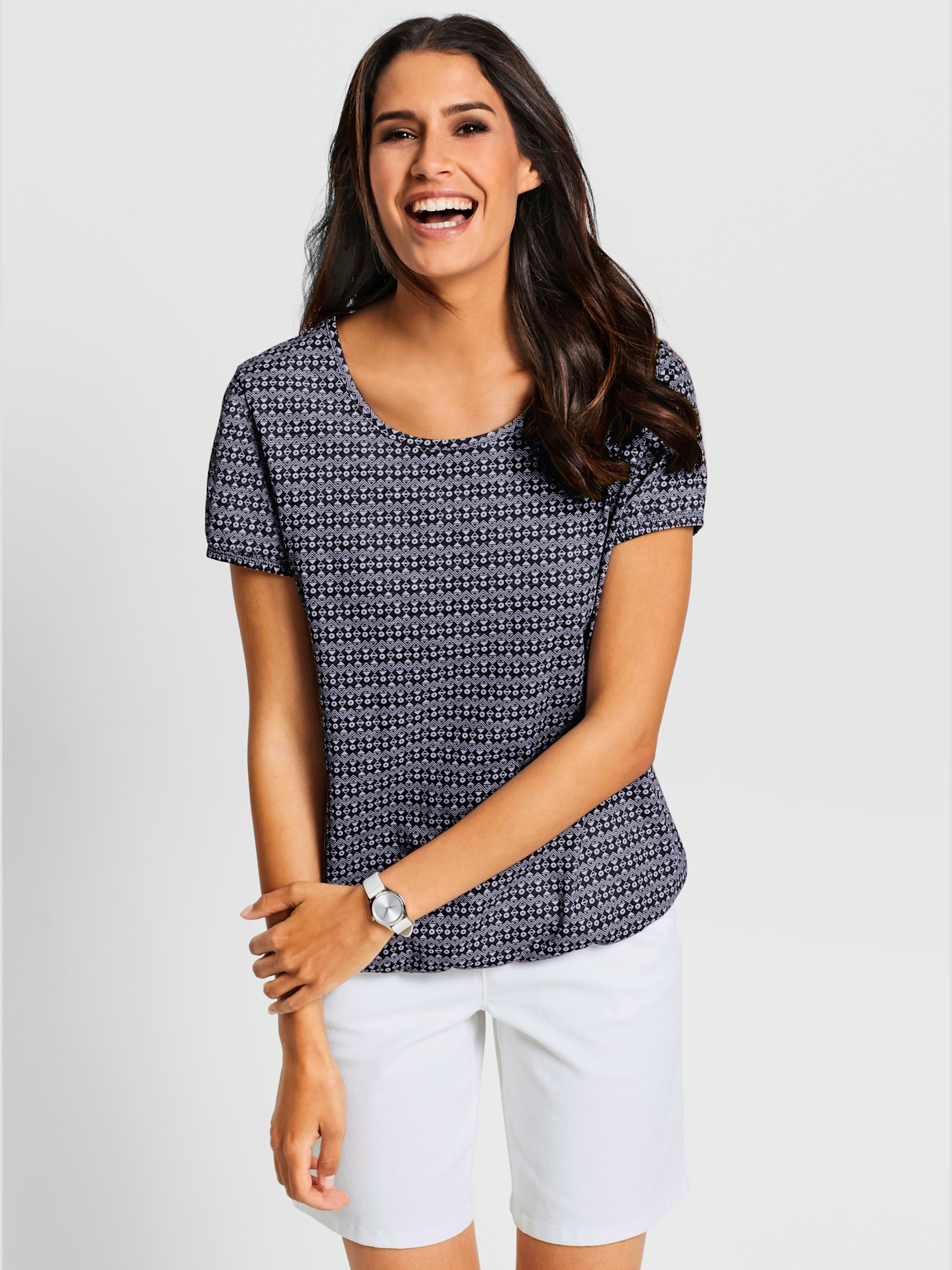 T-shirt imprimé ourlet élastique