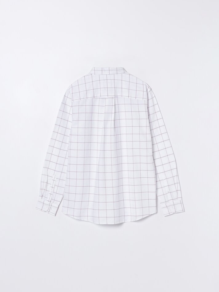 Camisa Oxford Xadrez - Branca