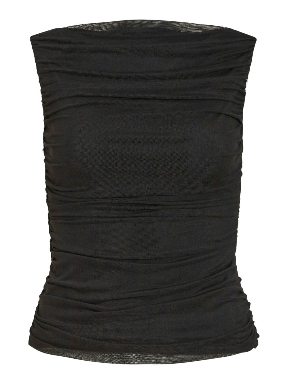 Vila  Vielena boatneck draperet top - sort