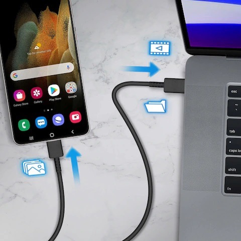 (1m) 25W AFC Schnell Ladegerät (3A)   USB C auf USB C Ladekabel (EP-TA800XBEGWW) - Schwarz