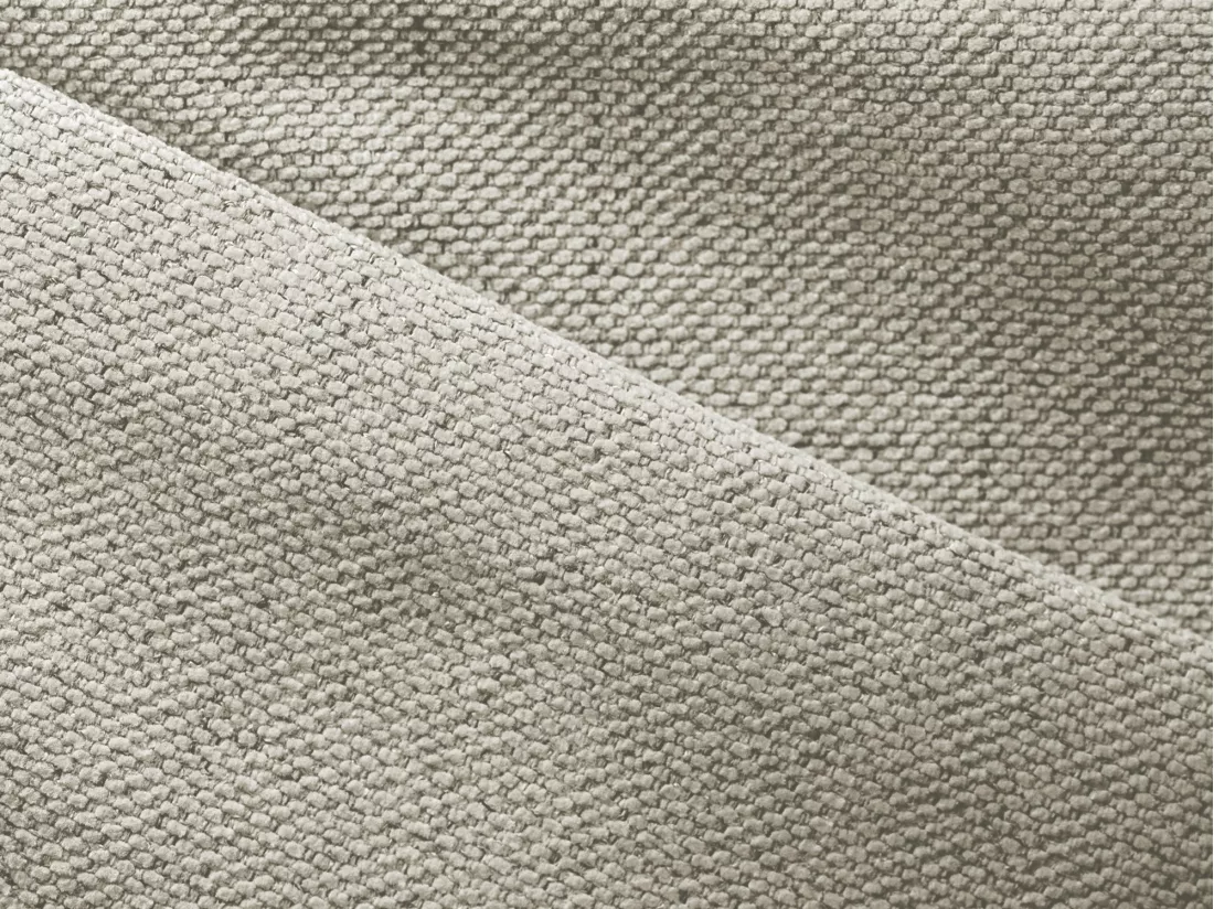 Canapé d'angle panoramique convertible en tissu texturé - beige clair - KAPUA