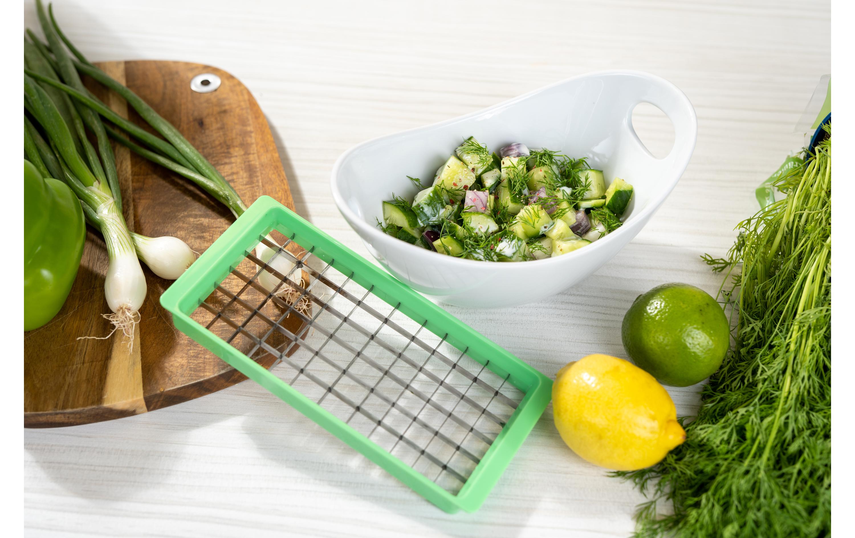 Gemüseschneider Genius Nicer Dicer Exklusive 15-teilig, GrünVerstellbarer Hobel