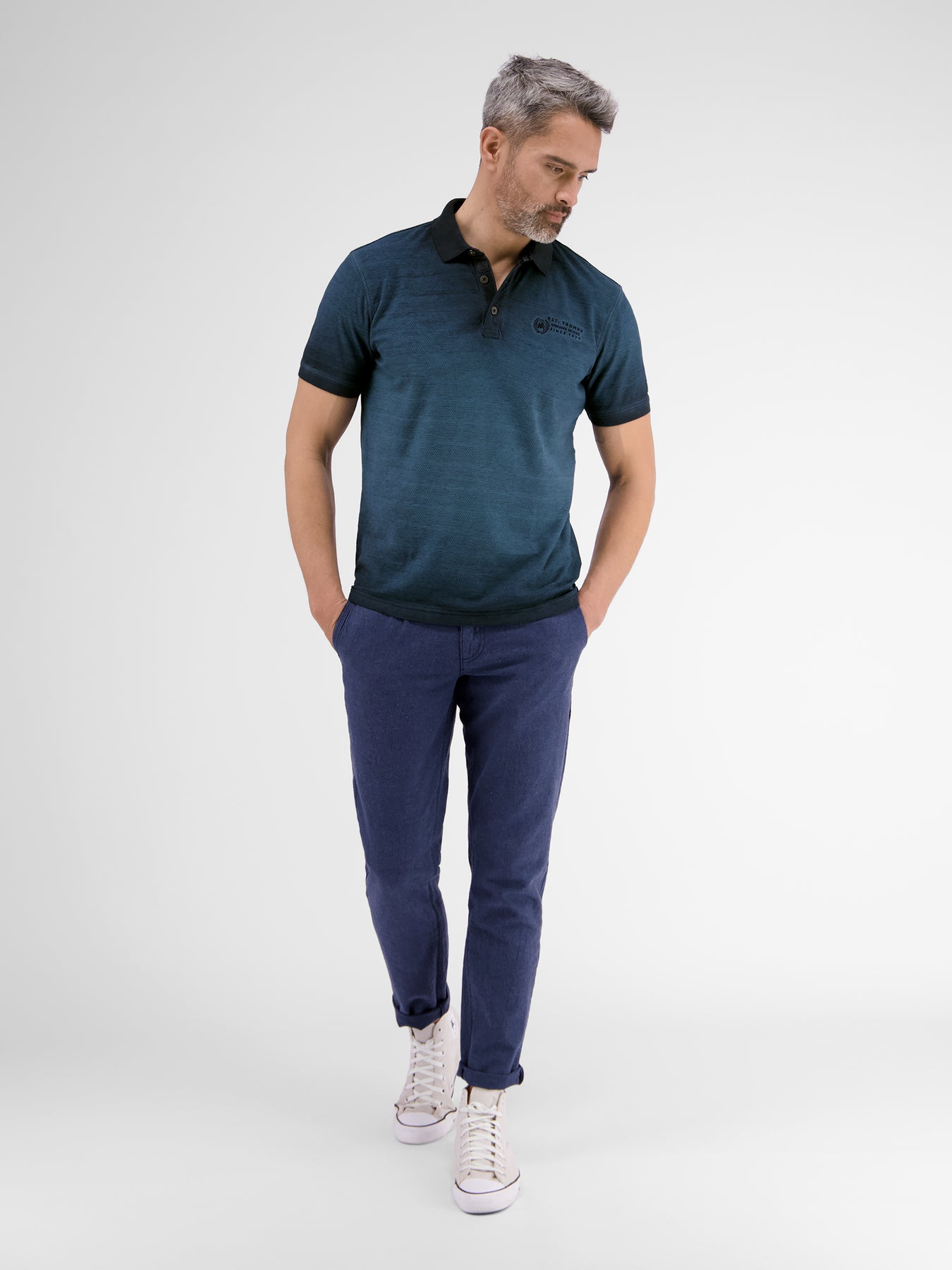 Poloshirt, gestreift in Strukturqualität