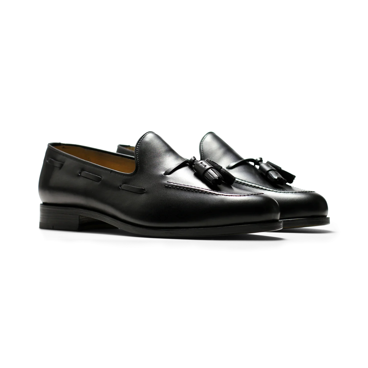 Micky-Mocassin à glands en cuir noir