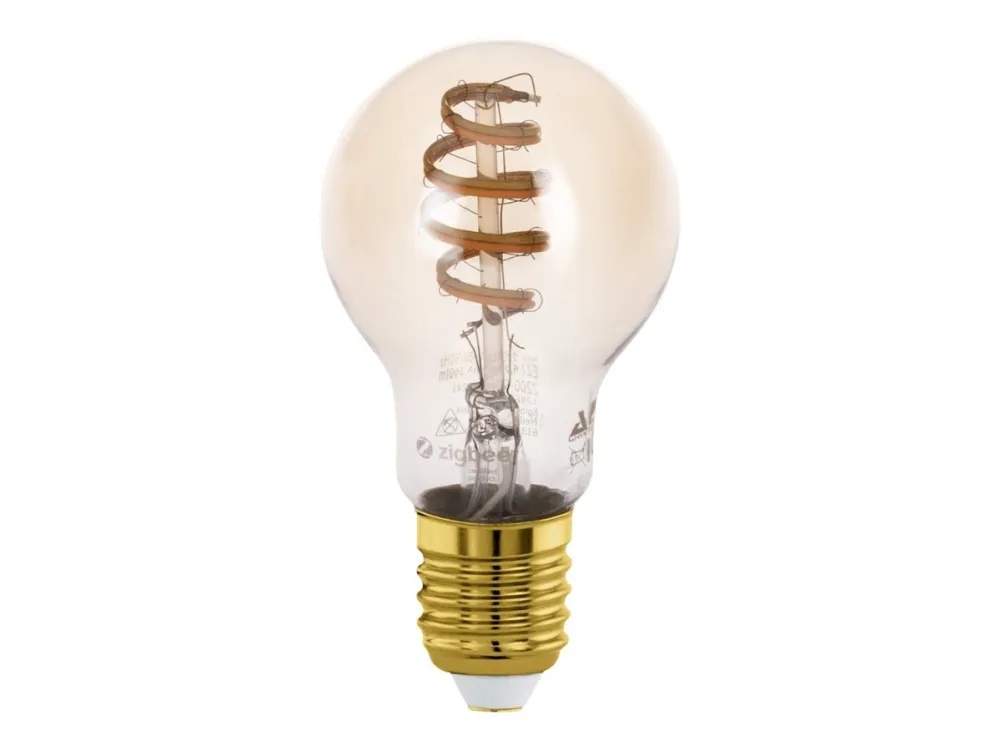 EGLO CONNECT-Z E27 LED A60 amberfarvet standardpære med spiral og forskelligt hvidt lys