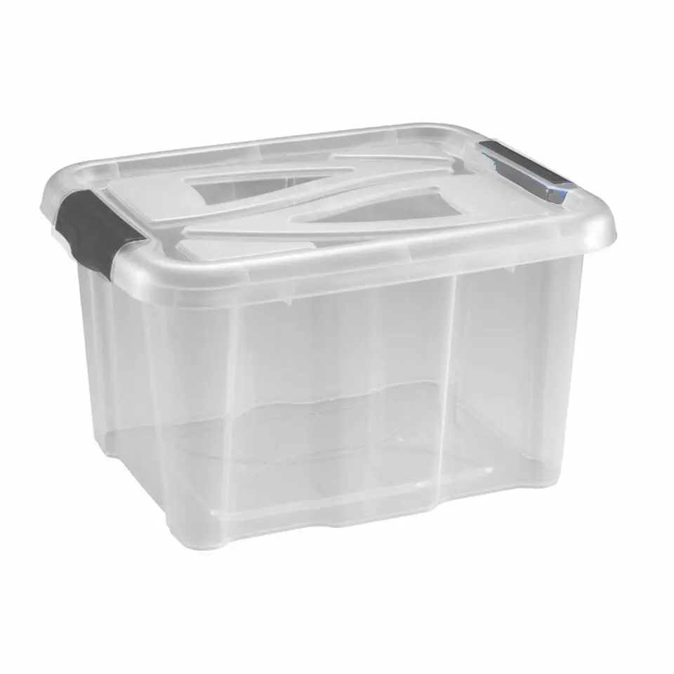 Hega Hogar opbergbox - transparant/blauw- 17 liter - 40 cm