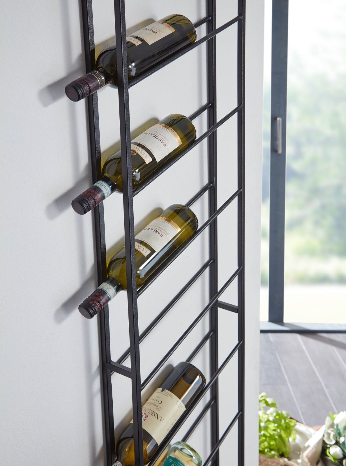 Weinregal - schwarz - 8 Fächer - 150 cm hoch