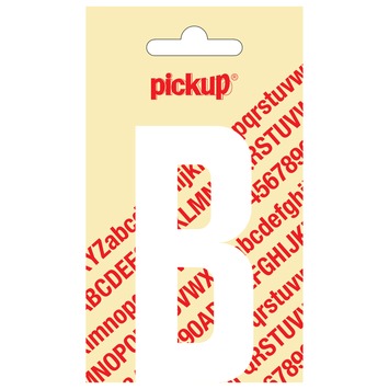 Pickup plakletter B wit mat 90 mm