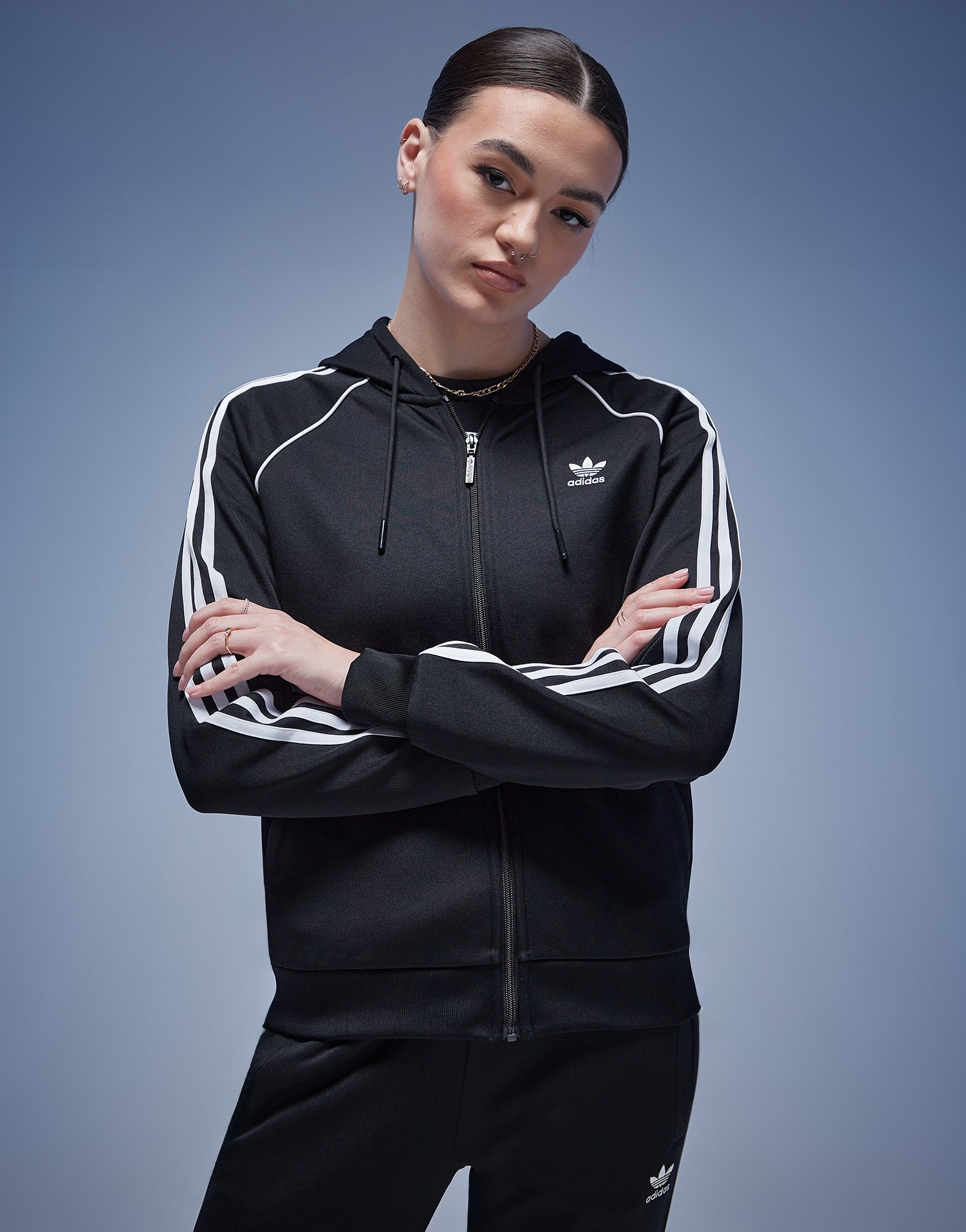 adidas Originals Sweat à Capuche Zippé 3 bandes Femme