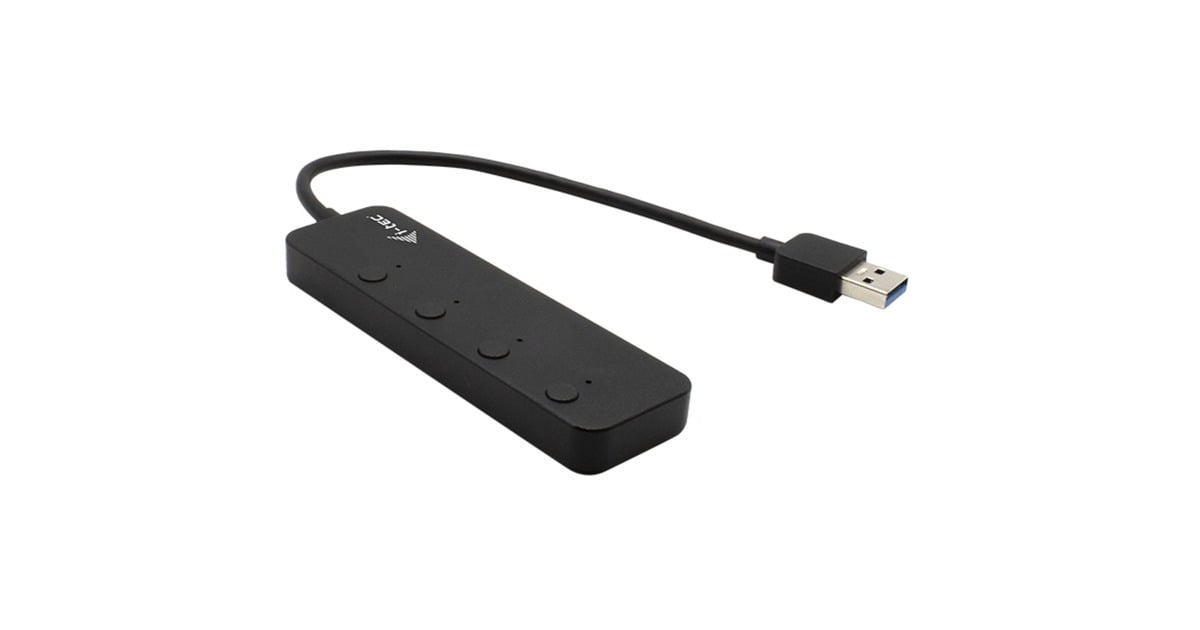 i-tec4-Port USB 3.0 Metal USB-hub met individuele aan/uit schakelaars  (Zwart)