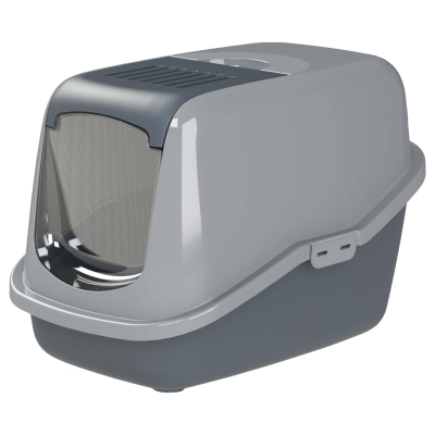 Chatnelle Katzentoilette EcoHus mit Haube & Siebeinsatz grau